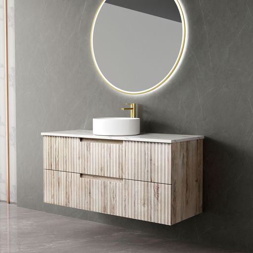 TUSCANA Wall Hung Vanity Oak (All Sizes)