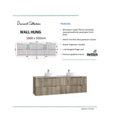 TUSCANA Wall Hung Vanity Oak (All Sizes)