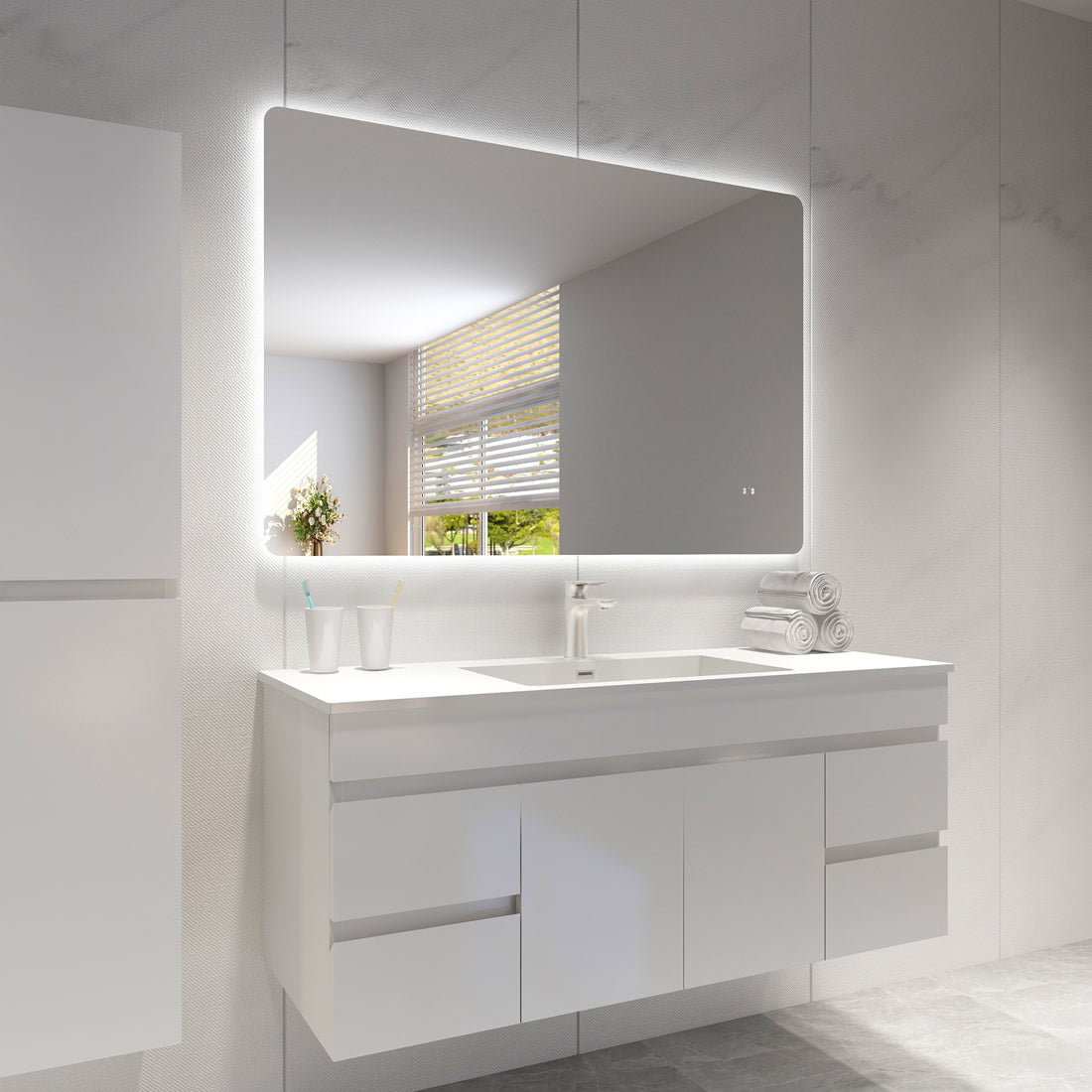 POS LED Rectangular Backlit Frameless Mirror 750/900