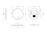 Poseidon Round LED Backlit Mirror With Acrylic Strip 600/700/800