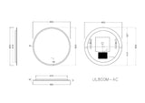 Poseidon Round LED Backlit Mirror With Acrylic Strip 600/700/800