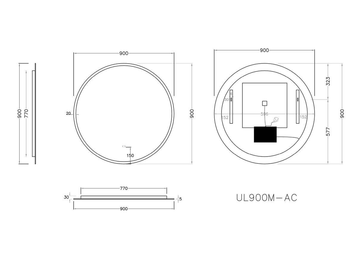 Poseidon LED Backlit Mirror with Magnifier 900mm