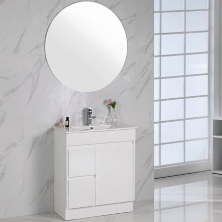 MAYA Slim Free Standing Vanity Gloss White 750/900