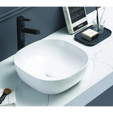 POSEIDON Matte White Ceramic Basin (Square: 370x115mm)