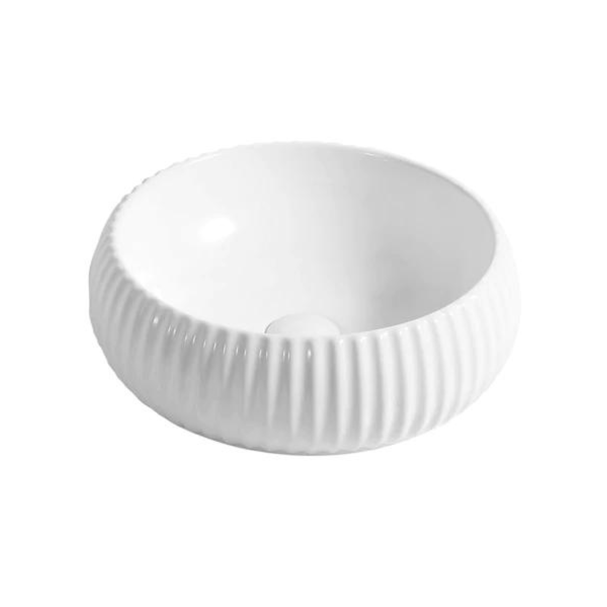 POSEIDON Gloss White Ceramic Basin (Round: 400x400x140)