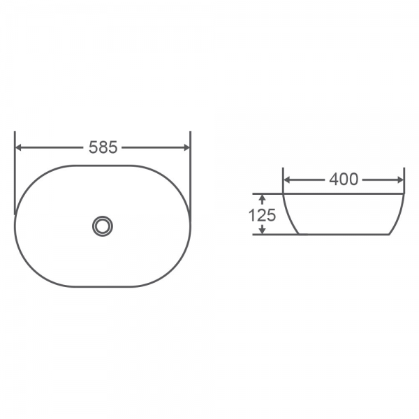 VALE 95 Counter-Top Basin - Natural Oak (Oval: 585x400x125)