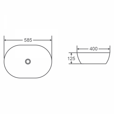 VALE 95 Counter-Top Basin - Natural Oak (Oval: 585x400x125)