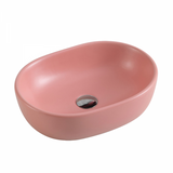 VALE Oval Counter Top Basin Matte Pink 470x340mm