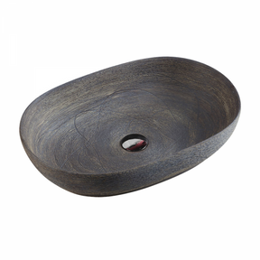 VALE 95 Counter-Top Basin - Natural Oak (Oval: 585x400x125)