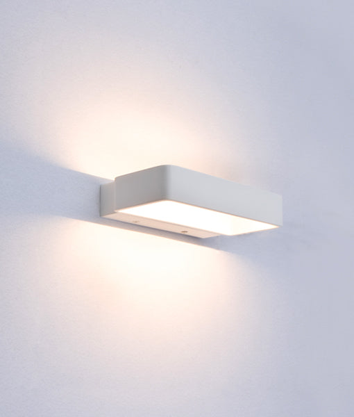 VENICE: LED Interior Matte White Rectangular Up/Down Wall Light