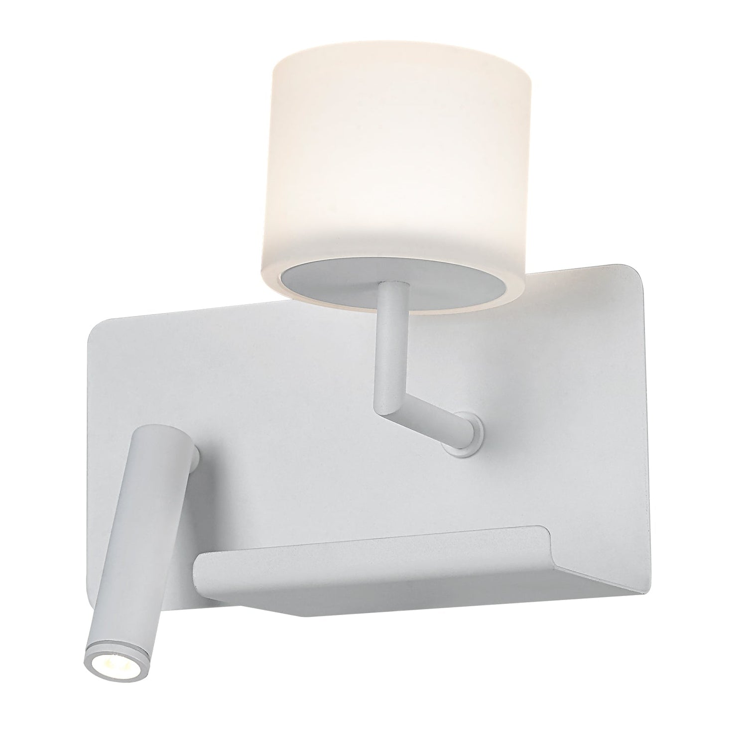 VIGO: LED 2 Switch Frosted Glass Deco Wall Light & Reading Light (with USB charger)
