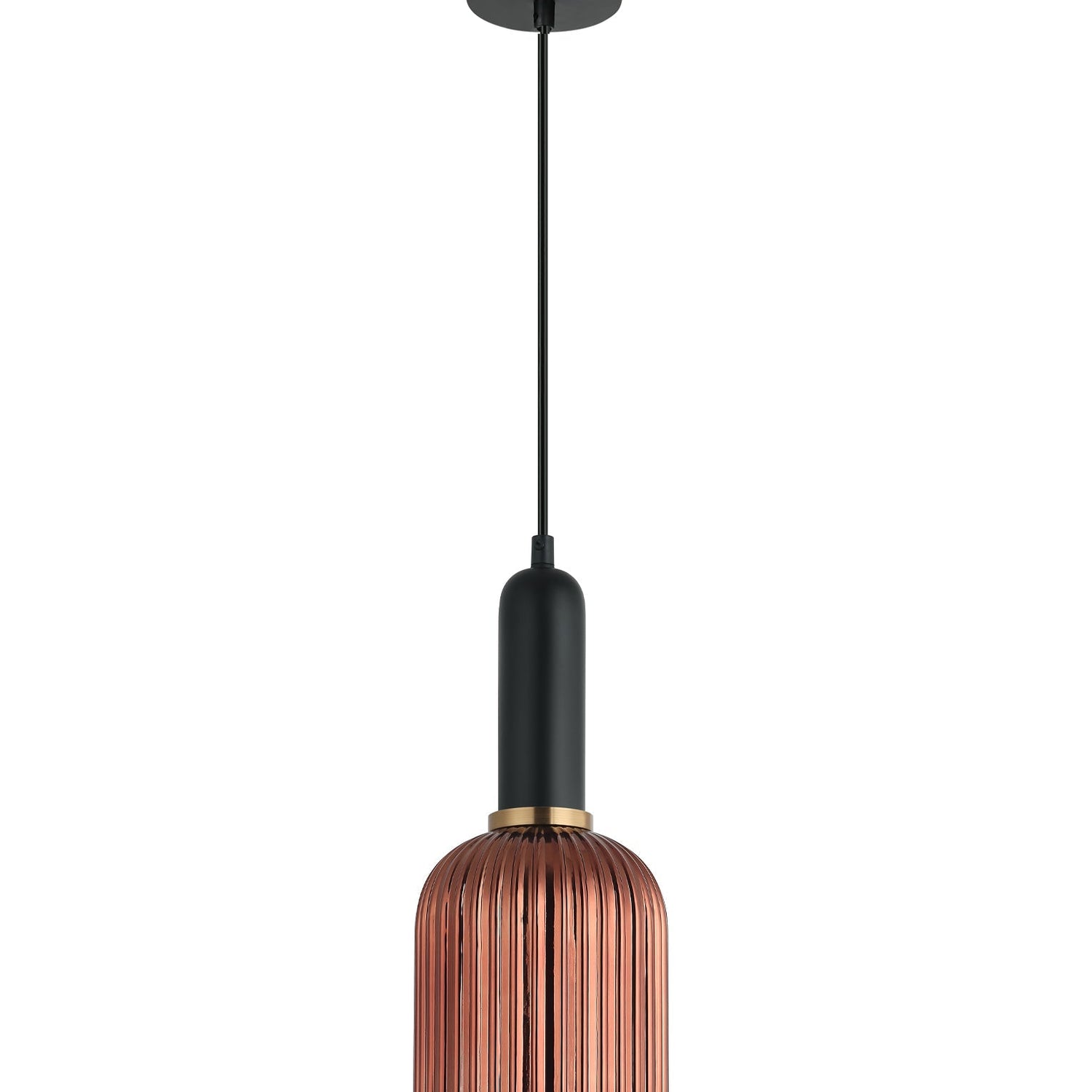 VINTAJ: Retro Interior Ellipse Shape Ribbed Glass Pendant Lights