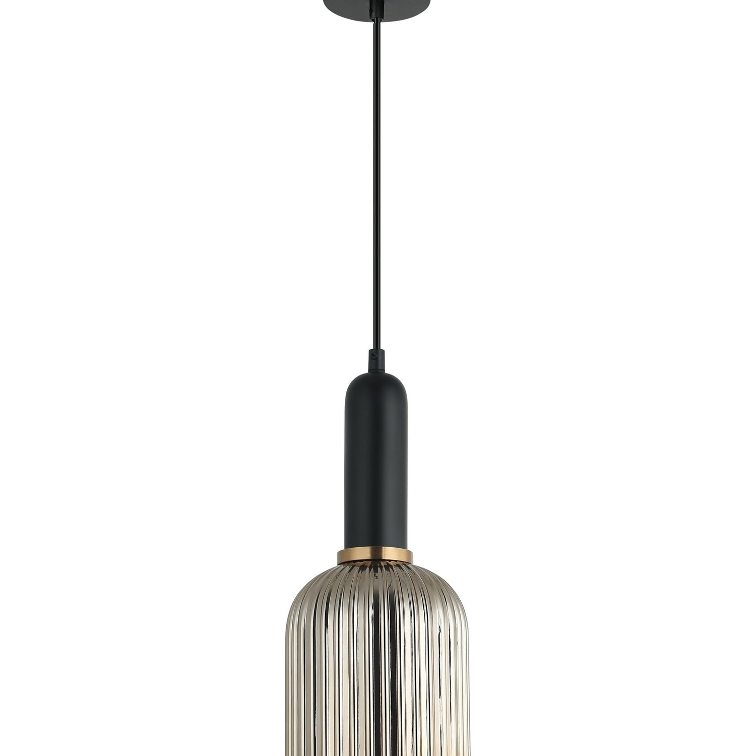 VINTAJ: Retro Interior Ellipse Shape Ribbed Glass Pendant Lights