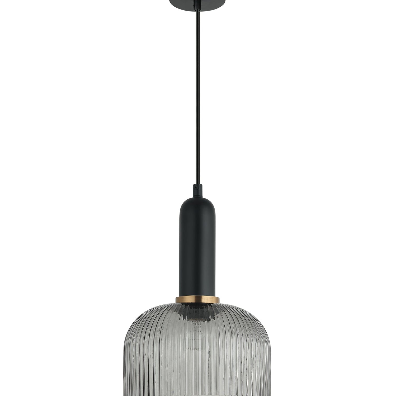 VINTAJ: Retro Interior Dome Shape Ribbed Glass Pendant Lights