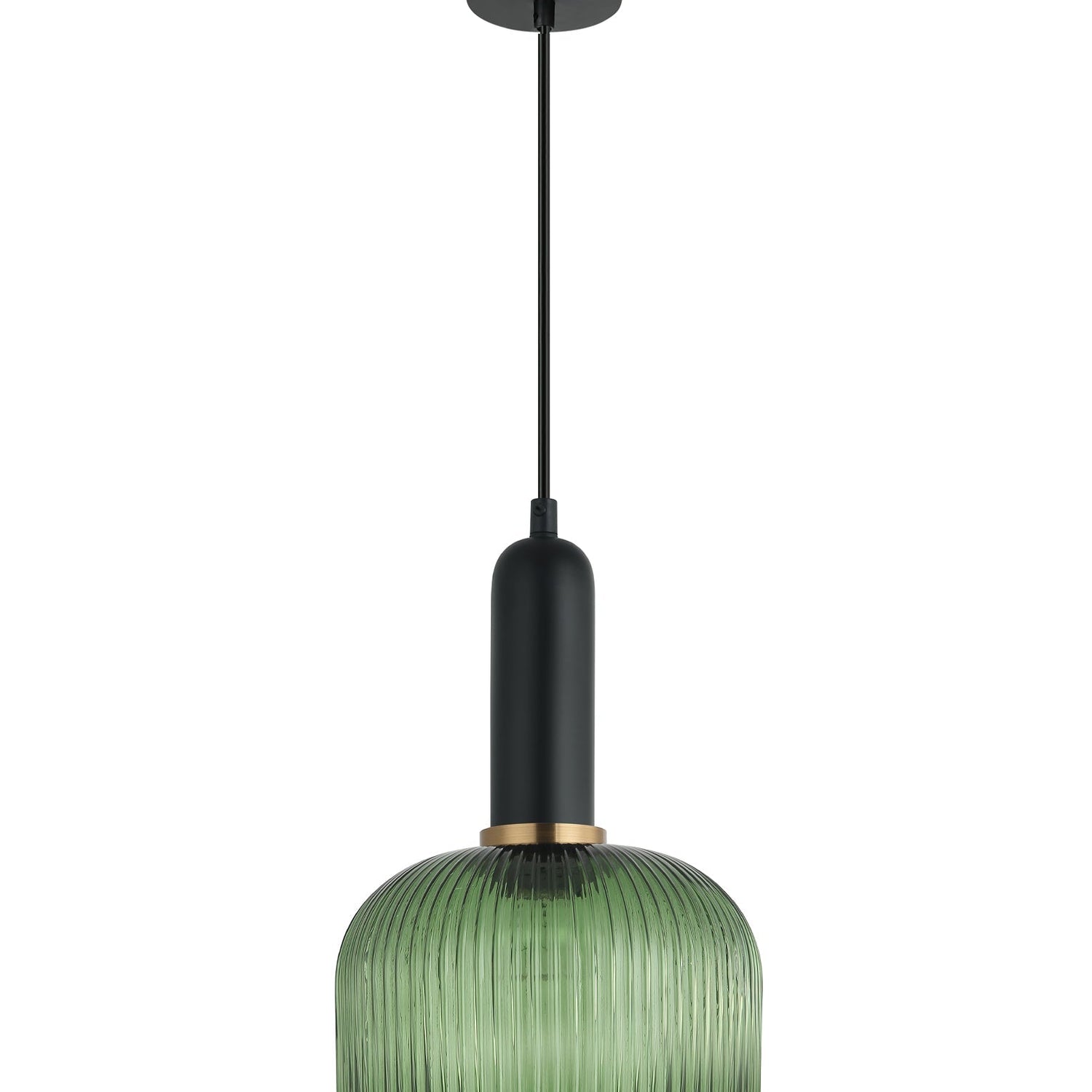 VINTAJ: Retro Interior Dome Shape Ribbed Glass Pendant Lights