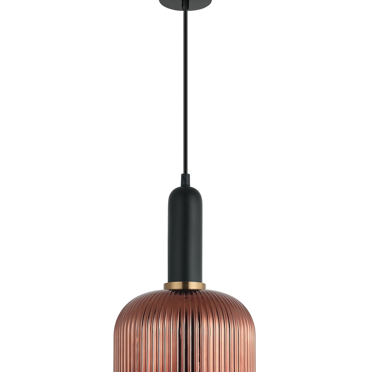 VINTAJ: Retro Interior Dome Shape Ribbed Glass Pendant Lights