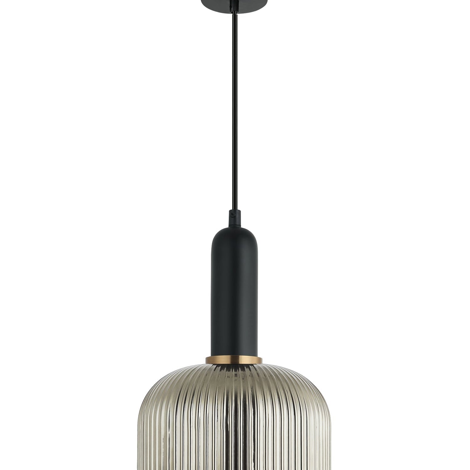 VINTAJ: Retro Interior Dome Shape Ribbed Glass Pendant Lights