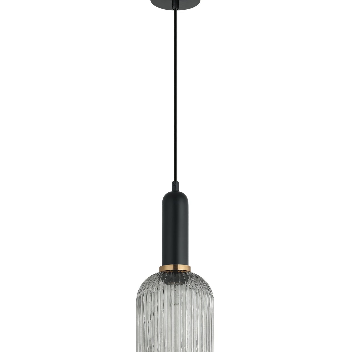 VINTAJ: Retro Interior Ellipse Shape Ribbed Glass Pendant Lights