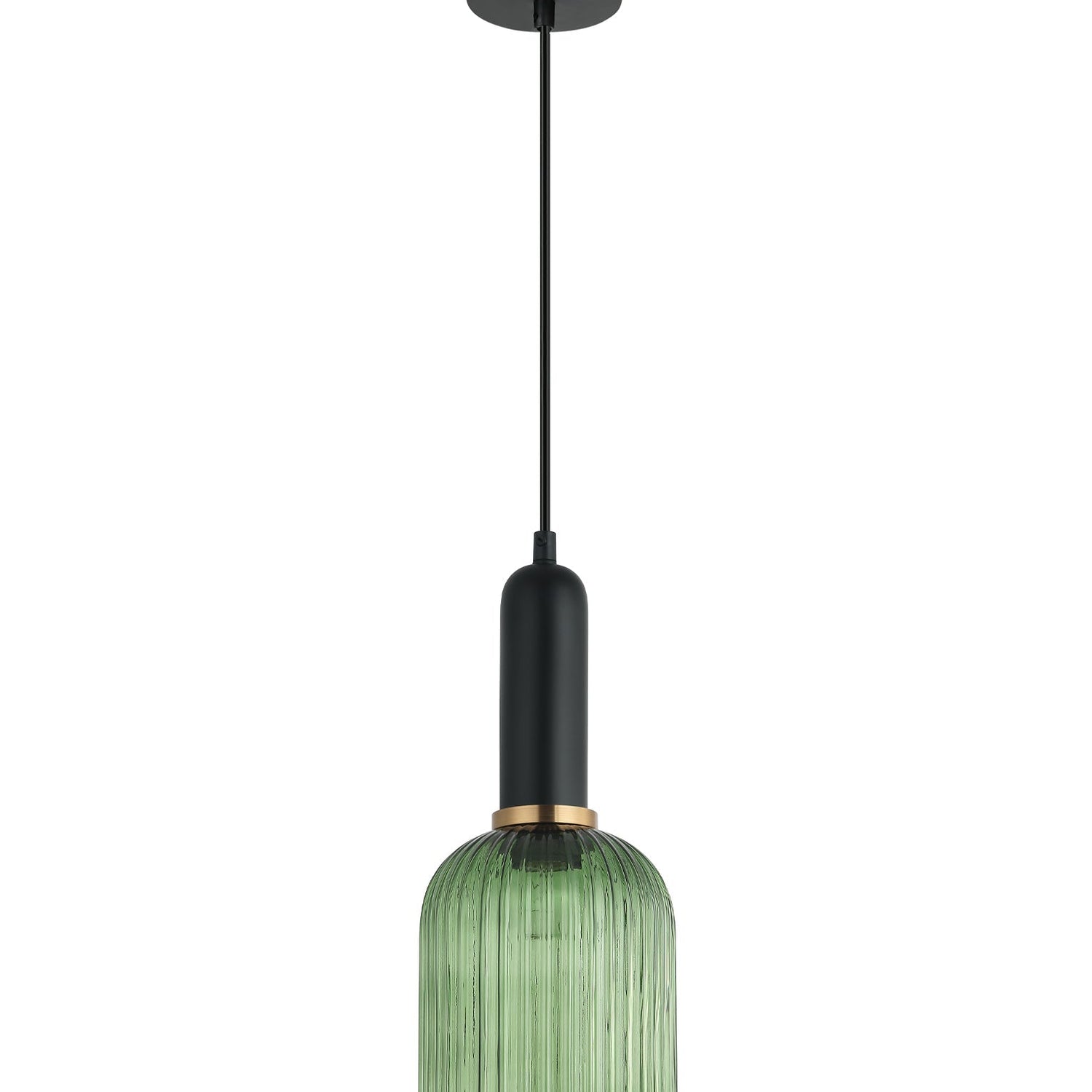 VINTAJ: Retro Interior Ellipse Shape Ribbed Glass Pendant Lights