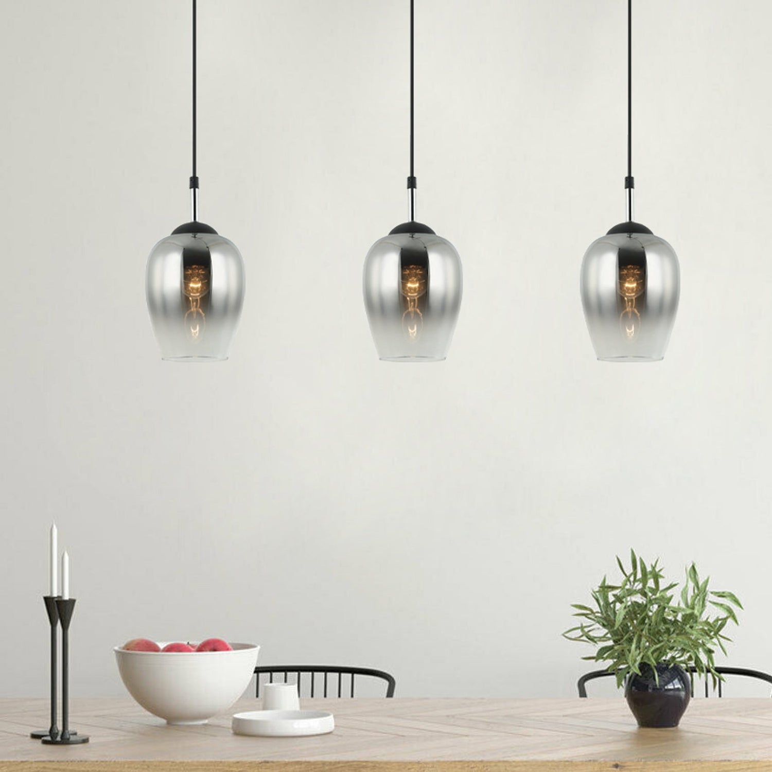 VINUM: Interior Wine Glass Shape Colour Fading Effect Glass Pendant Lights