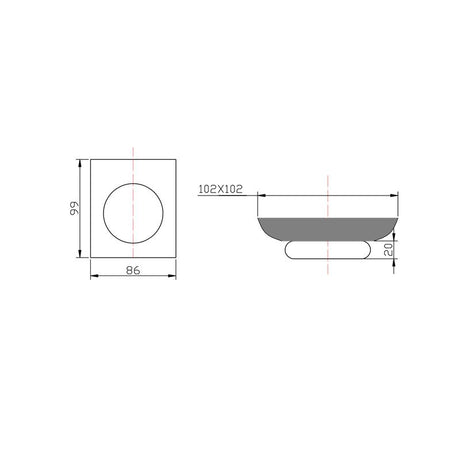 VOG Soap Dish Holder - Black Technical Drawing