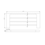 VOG Tower Rack 600mm - Black Technical Drawing
