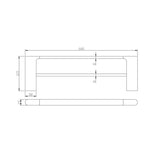 VOG Double Towel Rail 600mm - Chrome Technical Drawing