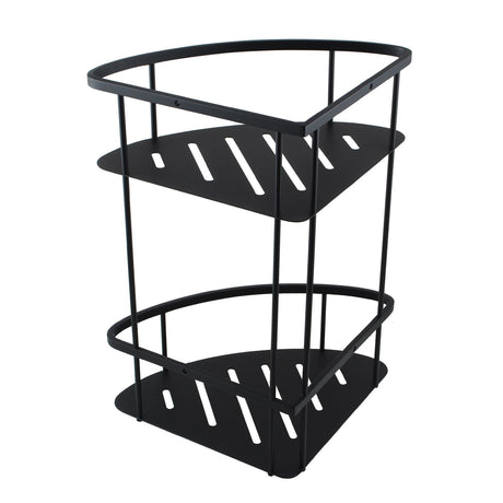 VOG Stainless Steel 2 Tier Shower Caddy Shelf - Matte Black