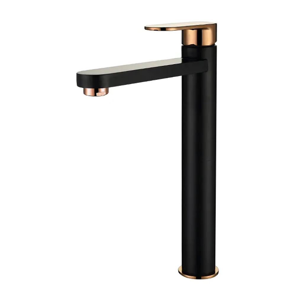 VETTO Tall Basin Mixer - Black & Rose Gold