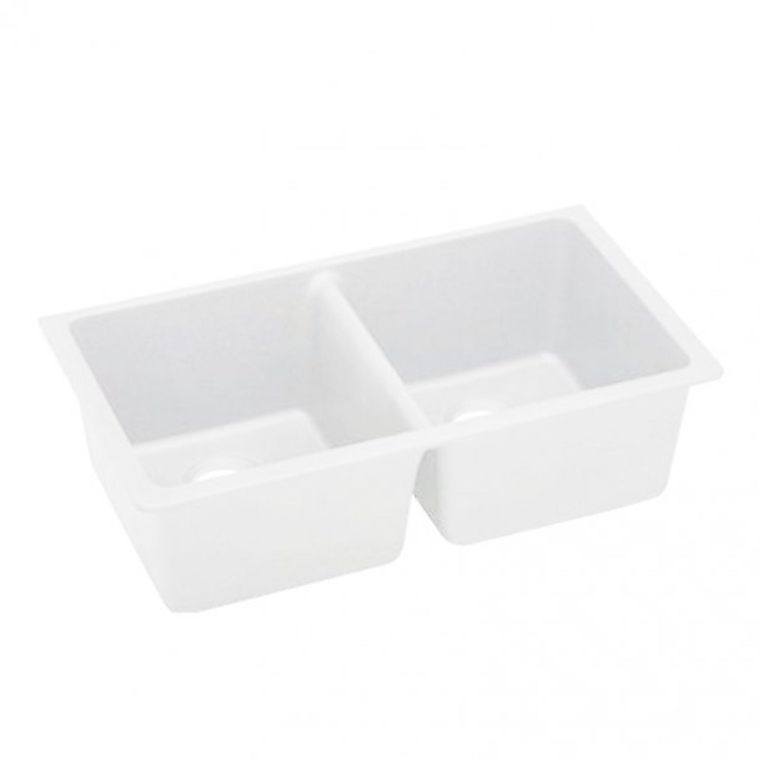 ARETE White Granite Quartz Stone Double Kitchen Sink 838x476mm