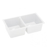 ARETE White Granite Quartz Stone Double Kitchen Sink 838x476mm