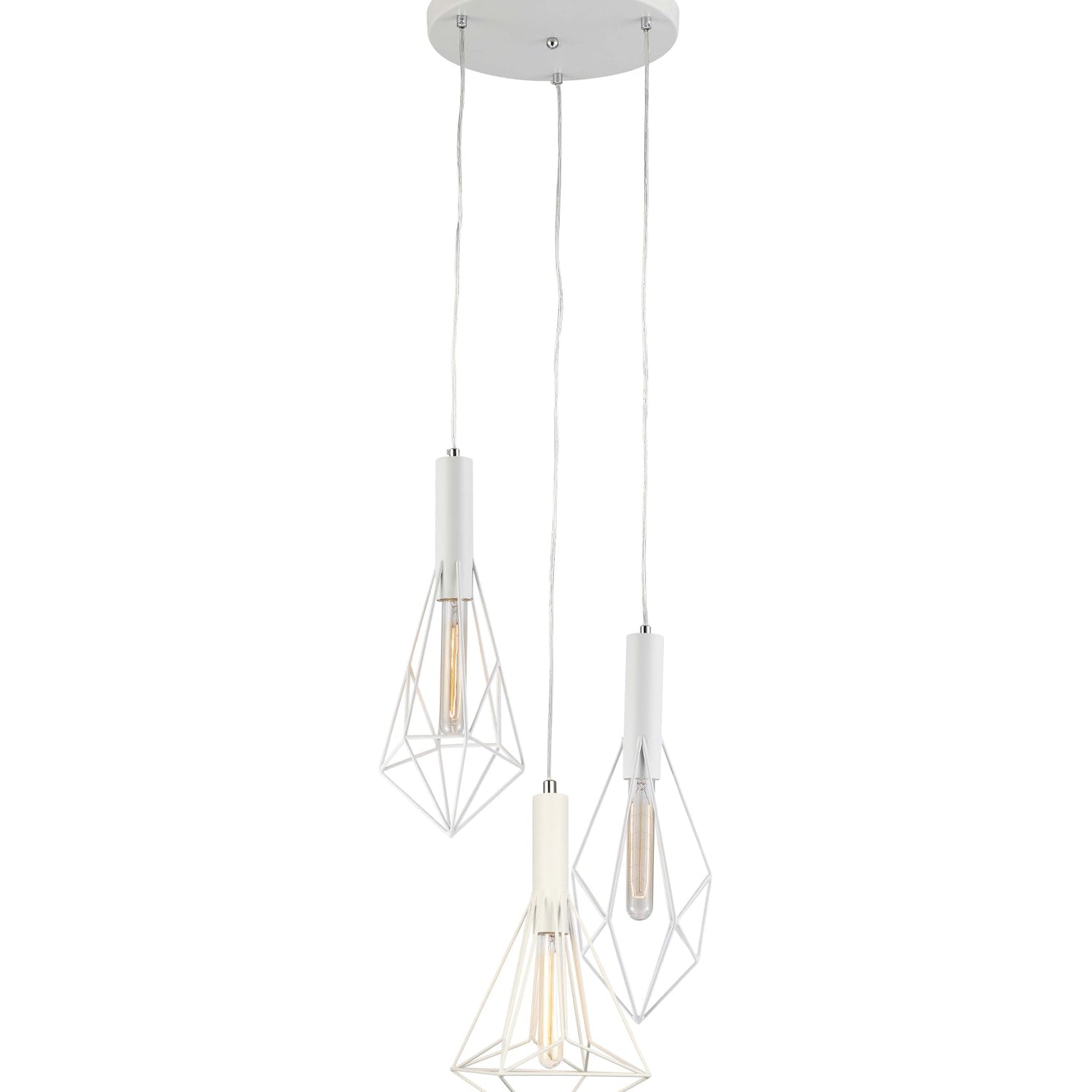 BLACKBAND & WHITEBAND Pendant Light 3x Bird Cage With Round Base