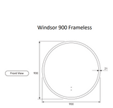 WINDSOR LED Round Frame Mirror 700/900mm