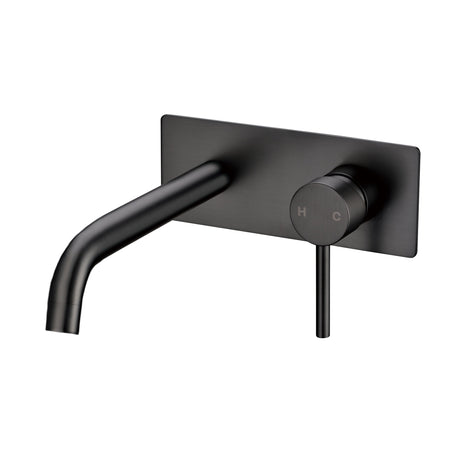 Pentro Wall Mixer With Round Spout - Brushed Gun Metal