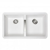 White Carysil CG2B3322 Double Bowl Stone Kitchen Sink -  824*481*241mm