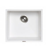 White Carysil Granite Single Bowl Kitchen Sink - 457x406mm