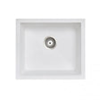 White Carysil Granite Single Bowl Kitchen Sink - 533x457mm