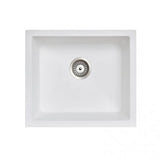 White Carysil Granite Single Bowl Kitchen Sink - 533x457mm