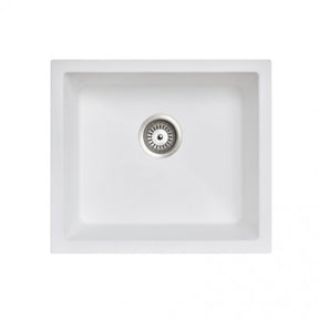 White Carysil Granite Single Bowl Kitchen Sink - 533x457mm