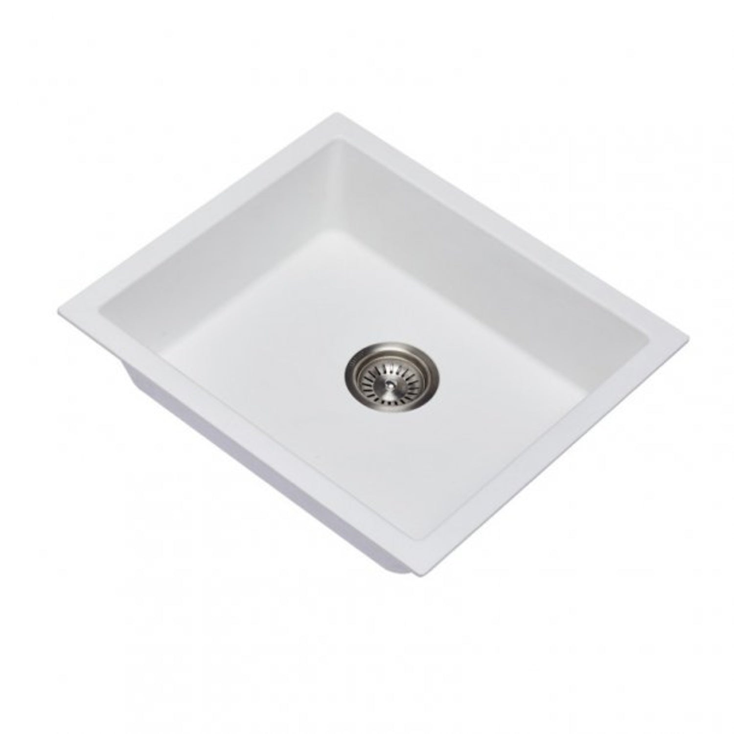White Carysil Granite Single Bowl Kitchen Sink - 533x457mm 