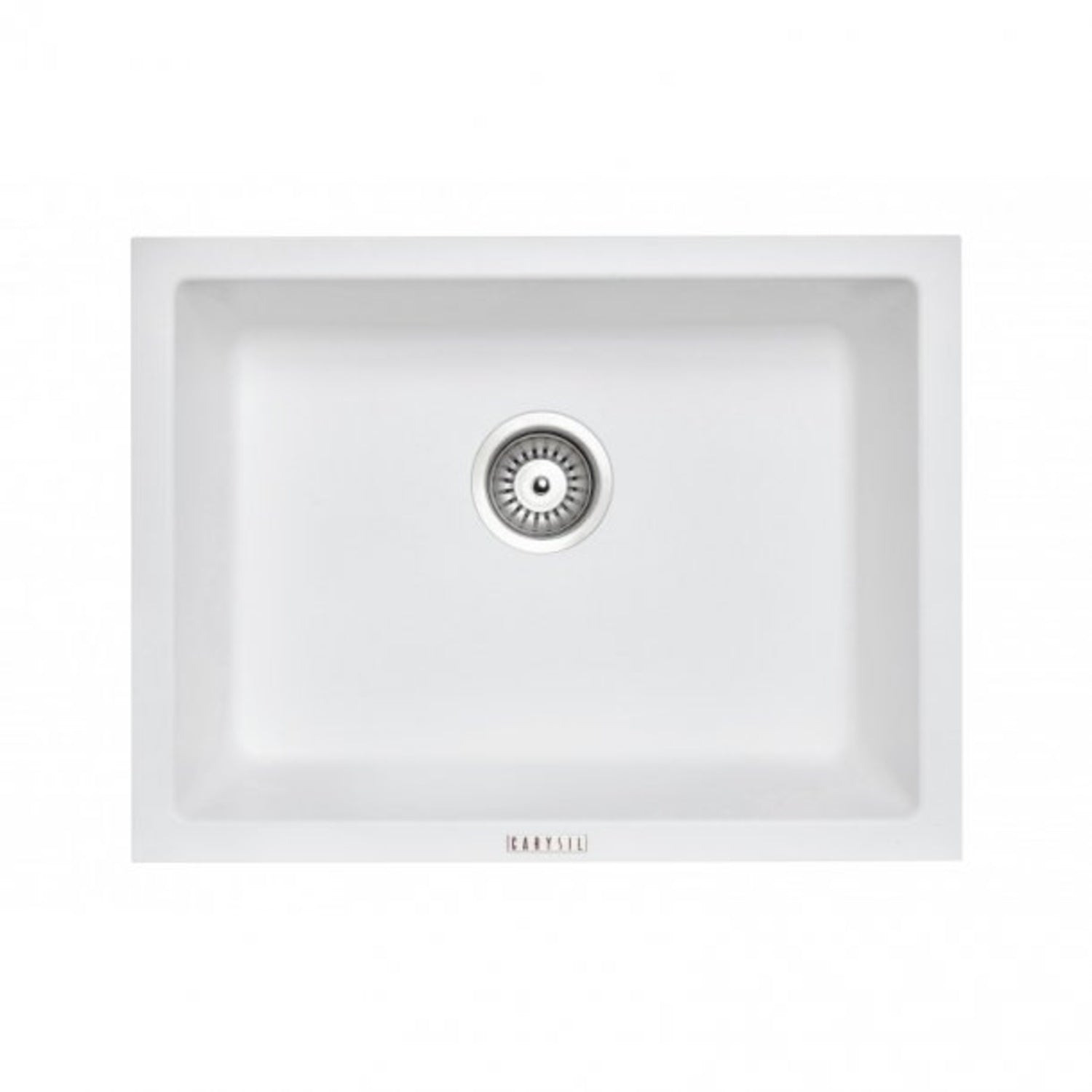 White Carysil Granite Single Bowl Kitchen Sink - 610x457mm