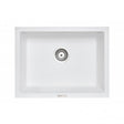 White Carysil Granite Single Bowl Kitchen Sink - 610x457mm