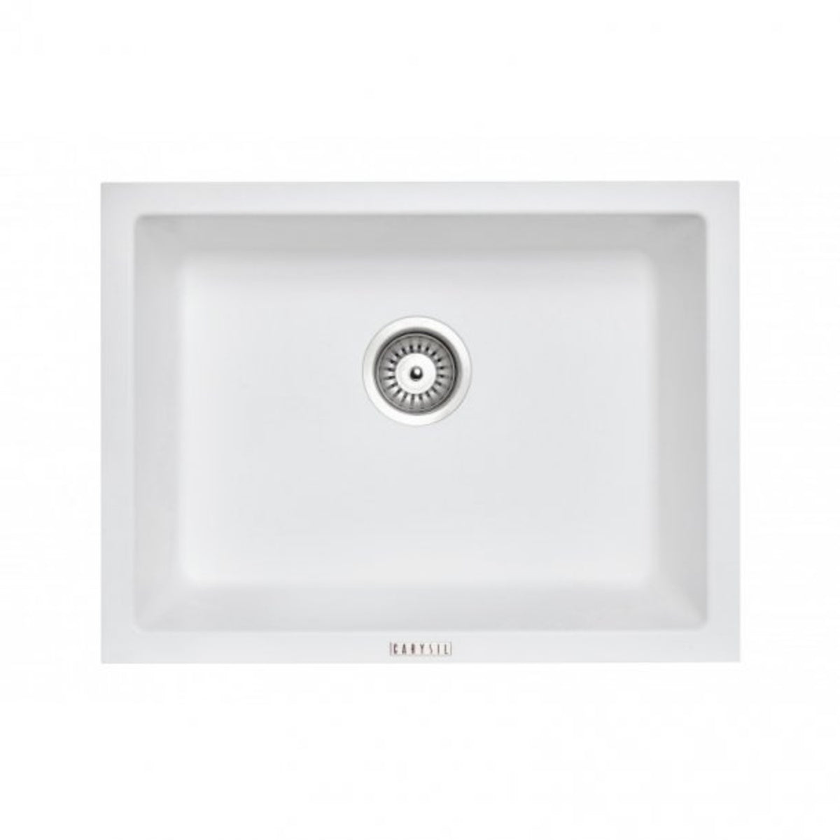 White Carysil Granite Single Bowl Kitchen Sink - 610x457mm