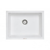 White Carysil Granite Single Bowl Kitchen Sink - 610x457mm