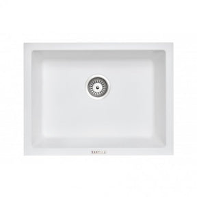 White Carysil Granite Single Bowl Kitchen Sink - 610x457mm