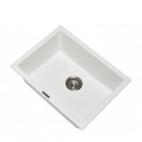 White Carysil Granite Single Bowl Kitchen Sink - 610x457mm