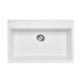 White Carysil Granite Single Bowl Kitchen Sink - 780x510x220mm