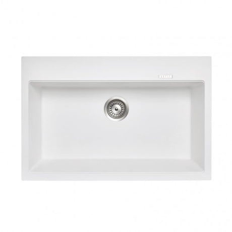 White Carysil Granite Single Bowl Kitchen Sink - 780x510x220mm