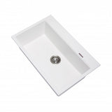 White Carysil Granite Single Bowl Kitchen Sink - 780x510x220mm