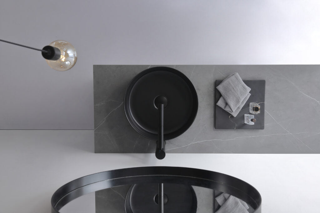 Aulic DOVE Black Ceramic Basin (Round: 360x360x120)